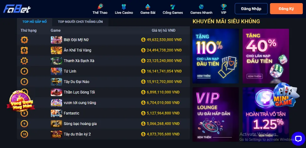 Đa dạng trò chơi to888 nổ hũ